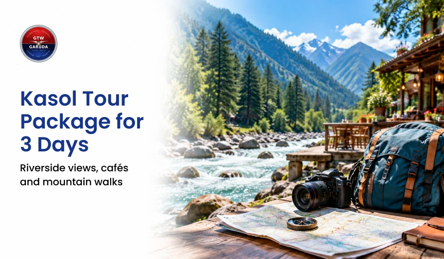 Kasol Valley Escape with riverside views and mountain landscapes in Parvati Valley.